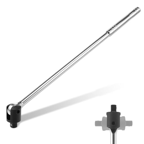 1/2 Inch Drive Breaker Bar, 20 Inch Heavy Duty Cr-v Steel Extension Bar with 240° Rotatable Head, Lug Nut Breaker Bars Extension for Mechanical Work, Automobile & Motorcycle Maintenance and Repair