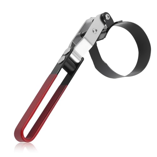 Adjustable Oil Filter Wrench,180° Swivel Small Oil Filter Wrench with Non-Slip Handles,Portable Oils Filters Removal Tool as Car Repair Tools for Filters 2-3/8" to 2-61/64"