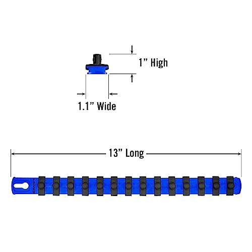 Ernst Manufacturing - 13 Socket Org Blue 3/8 Dr Twist Lock Clips (8418) - color: Blue, size: 3/8-Inch Twist Clips, style: 13-Inch