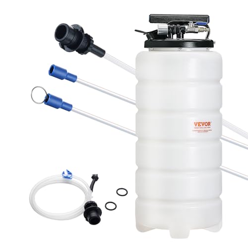 VEVOR 15L Pneumatic/Manual Fluid Extractor Pump, Oil Changer Vacuum Fluid Extractor, Oil Extractor Change Pump for Automotive, Oil Change & Fluid Change Tool with Dipstick and Suction Hose - style: 15L Pneumatic/Manual