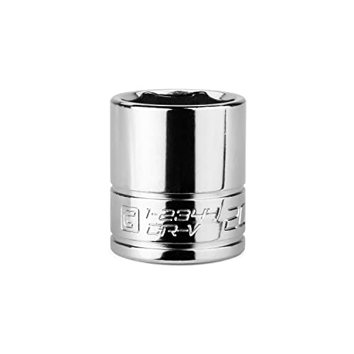 Capri Tools 20 mm Shallow Socket, 3/8-Inch Drive, 6-Point, Metric - size: 20 mm