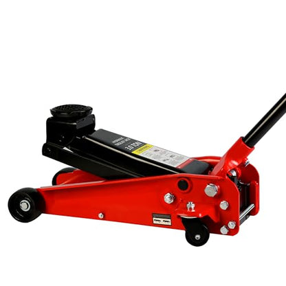 Professional Heavy Duty Hydraulic Floor Jack - Low Profile Steel Racing Jack With Piston Quick Lift Pump, 3 Ton (6,000 lb) Capacity, 5.1"-20" Lifting Range, Red - color: Lift 5.1"-20" 3 Ton(6,000lb) Red Steel
