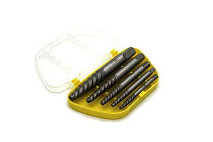 TEMO 5 pc Heavy Duty Screw Extractor Kit Damage Broken Bolt Removal Tool Set - size: 5pc grey