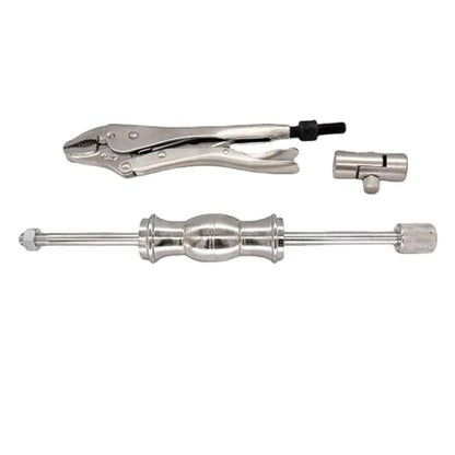 Slide Hammer Locking Pliers Set, 9 inch Locking Pliers, Sturdy 2 Pound Slide Hammer,Swivel Grip Attachment for Nail, Bolt, Pin, Seal, CV Axle Removal Tool