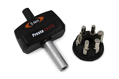 Prestacycle Mini Bike TorqKeys - Preset Torque Tool w/6 Bits & Holder – Compatible with Standard 1/4" hex bit - Choose from Sizes: 3Nm, 4Nm, 5Nm.