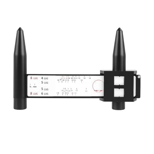 HZEL Car Wheel PCD Gauge, Vehicle Wheel Stud Rim Bolt Pattern Measuring Tool Sliding Caliper for 4 5 6 8 Holes, Automotive Lug Bolt Pattern Gauge PCD Ruler, Universal for Vehicles