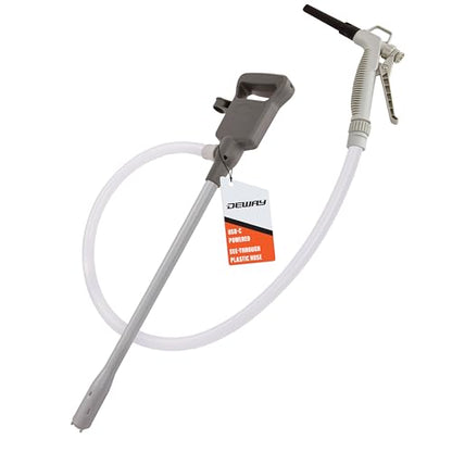 DEWAY Automatic Fuel Transfer Pump with Nozzle for Quick Flow Control & Stop, Powerful A Battery Powered with USB-C, 51 Inch Extra Long Hose Fits All Size Cans, Portable Pump Transfers - 3.8 Gal/Min - style: Hand-Trigger Nozzle