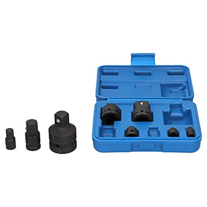 8PCS Pneumatic Sleeve Adapter Set with Toolbox, Strength Metallic Steel, Multi Function Repairing Tool, Includes Various Specifications for Vehicle Maintenance