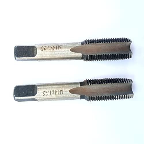 AtticZone M14 x 1.25 Metric Hand Thread Tap, Right Hand, Alloy Tool Steel, 1 Taper Tap, 1 Plug Tap for Metal Working DIY Industrial - size: M14x1.25