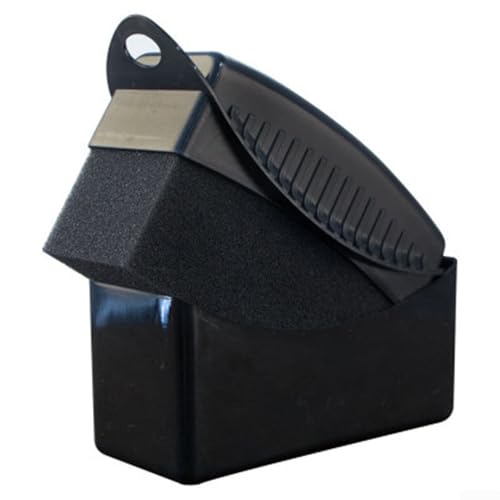 Rim Cleaning Brush for Car Detailing - Gentle Tire Scrubber with Flexible Head for Wheels, Grille, Spokes - Safe on Painted and Chrome Surfaces - Includes Lid(Black) - color: Black