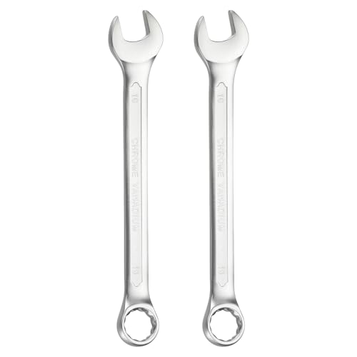 HARFINGTON 2Pcs Metric Combination Wrench 16mm Open End & 15-Degree Offset 12-Point Box End Chrome Vanadium Steel Industrial Grade Double Ended Wrenches Spanners Tools - size: 16mm