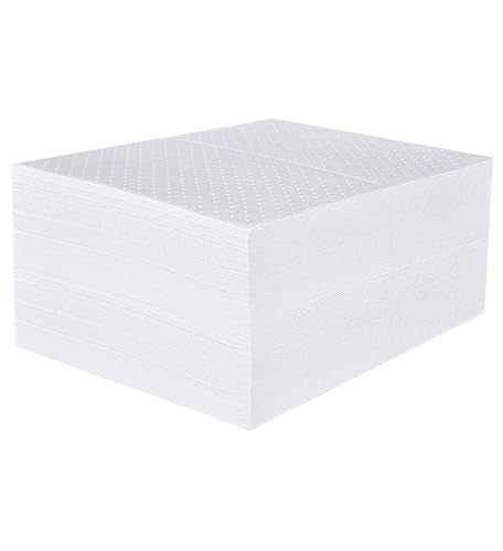 Oil Absorbing Pads White Absorbing Oil-Only Absorbent Mat Pad 15" x 20"Oil Mat 400 Pcs Oil Absorbent Pads for Absorbing Protecting Home Garage Basement