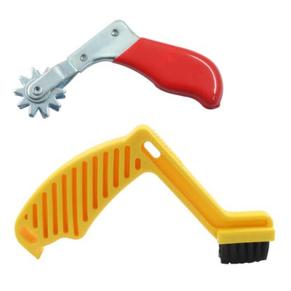 Polishing Pad Cleaner Tool Set, Yellow | Polishing Spur Tool and Foam Pad Brush, Conditioning Brush Wool Buffing Pad for Car Auto Detailing/Detailing Enthusiasts - size: Yellow-2p
