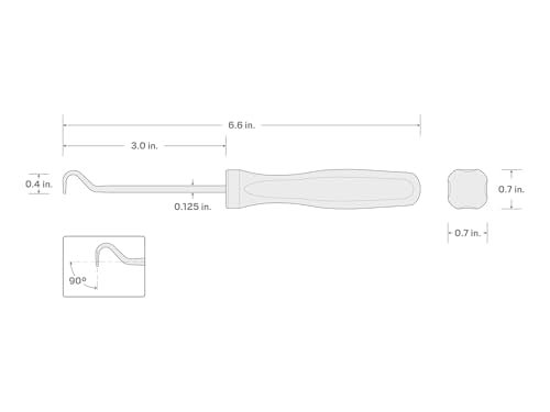 TEKTON 90-Degree Blunt Hook (1/8 x 3 in. shank) | PNH24104 | Made in USA - style: 90-Degree Blunt Hook