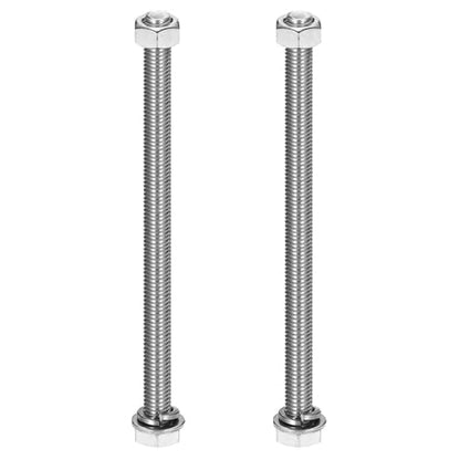 MECCANIXITY M10 x 170mm 304 Stainless Steel Hex Head Screws Bolts, Nuts, Flat & Lock Washers Assortment Kit, Fully Threaded, Bright Finish for Home, Electronic, Machine, 2 Sets - size: M10 x 170mm
