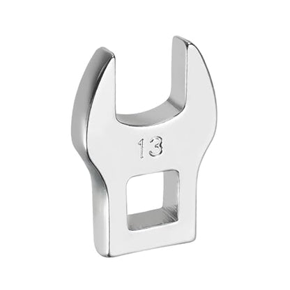 HARFINGTON Drive Crowfoot Wrench 3/8 Inch 13mm Metric Flare Nut Wrench CR-V Steel Electroplating Open End Crowfoot Wrench for Automotive Repair Mechanics, Bright Silver - size: 3/8 Inch x 13mm