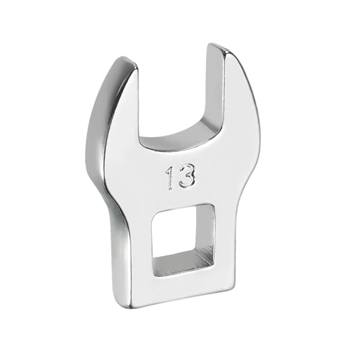 HARFINGTON Drive Crowfoot Wrench 3/8 Inch 13mm Metric Flare Nut Wrench CR-V Steel Electroplating Open End Crowfoot Wrench for Automotive Repair Mechanics, Bright Silver - size: 3/8 Inch x 13mm