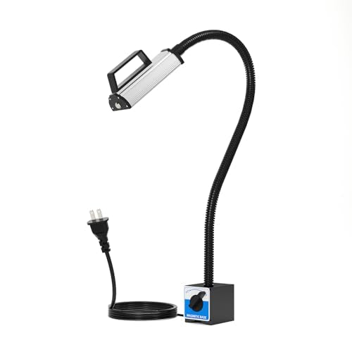 Magnetic Work Light, Led Magnetic Lamp, IP65 Water Proof Flexible Gooseneck Lamp 1600 Lumens for Lathe Milling, Drill Press, Industrial Lighting, with 6T Magnetic Base