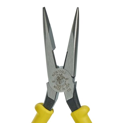 Klein Tools J203-8 8-Inch Needle Nose Pliers, Heavy Duty Cutting, Extended Handles, High Leverage, Induction Hardened with Hot-Riveted Joint - style: Side Cutters