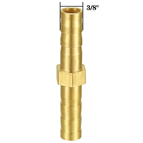 Joywayus 3/8" ID Hose Barb Fitting Hex Union Brass Fitting Water/Fuel/Air (Pack of 5) - size: 3/8 Inch, style: 5PCS