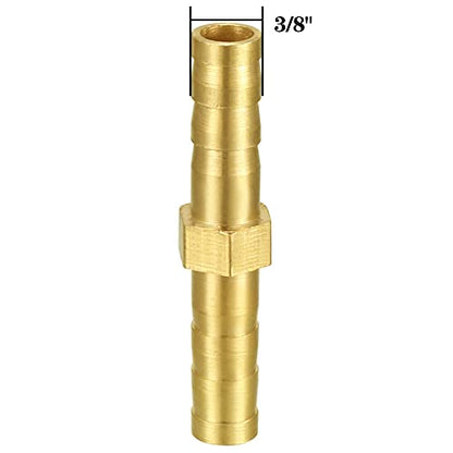 Joywayus 3/8" ID Hose Barb Fitting Hex Union Brass Fitting Water/Fuel/Air (Pack of 5) - size: 3/8 Inch, style: 5PCS