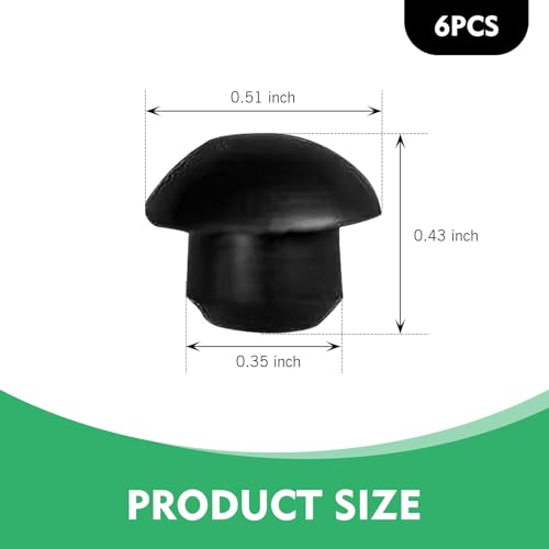 6PCS Bottle Jack Floor Jack Oil Filler Plug, Rubber 8mm Black Hydraulic Jack Oil Plug, Flat-Head Rubber Hydraulic Jack Oil Pressure Rod for Oil Reservoir Fill Hole - size: 6PCS