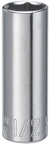 CRAFTSMAN Deep Socket, SAE, 1/4-Inch Drive, 1/2-Inch, 6-Point (CMMT43589) - size: 1/2"