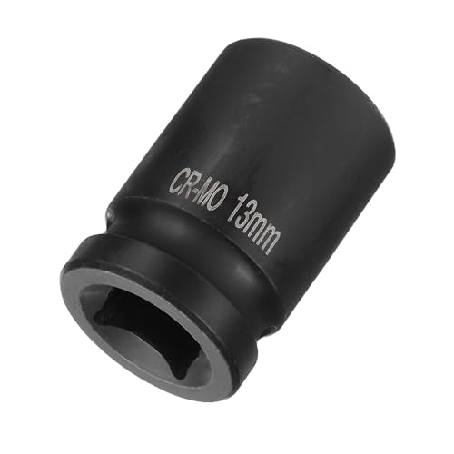 HARFINGTON 4 Point Square Socket 1/2" Drive 13mm Metric Square Impact Socket CR-MO Blackening Standard Wheel Sockets Pneumatic Socket Tool for Auto Repair Mechanical Maintenance Home Use - size: 13mm