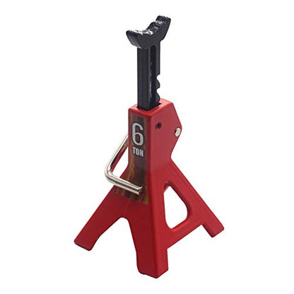 ShareGoo 1/10 RC Scale Model Car Metal 6 Ton RC Car Simulation Jack Stands Lifting Compatible with Traxxas TRX-4 Axial SCX10 Wraith Tamiya CC01 RC4WD D90 1/10 RC Crawler Truck,Red…