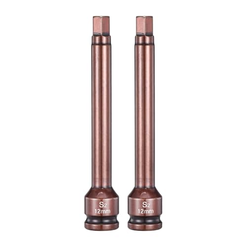 HARFINGTON 2pcs Impact Hex Bit Socket 1/2" Drive 12H (12mm) Hex Bits 6" Length S2 Steel Metric Impact Wrench Socket Adapter Tool for Automotive Repair Industrial Construction and Home DIY - size: H12 x 1/2" x 6"