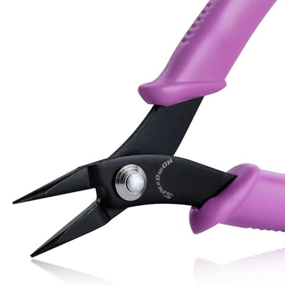 SPEEDWOX Long-Nose Pliers 5.5" Mini Tweezer Nose Pliers Chain Nose Plier Flat Nose Specialty Pointed Nose Micro Plier With Smooth Jaws 1mm Diameter Tip Small Jewelry Making Needle Nose Plyers - size: 5.5" Chain Nose