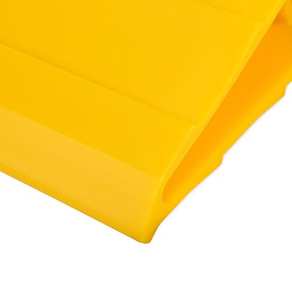 Camco Standard Wheel Chock w/Rope for Trailers - Heavy Duty RV Wheel Chock Constructed of Durable Plastic w/UV inhibitors - Features Rope Handle for Easy Removal - Use w/Tires Up to 26-in - 44472 - size: Standard w/ Rope