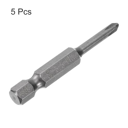 HARFINGTON 5pcs #1 Phillips Screwdriver Bit PH1 1/4" Hex Shank 2" (50mm) Long Magnetic S2 Steel Industrial Grade Screw Driver Bit Cross Head Electric Drill Bits 0.138" (3.5mm) Rod - size: PH1 x 50mm x 3.5mm