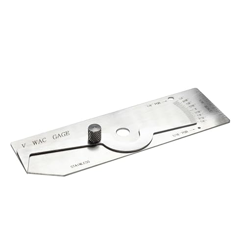 HFS(R) V-WAC Single Weld Gage Welding Inspection Thread Gauge Inch Stainless Steel Checks Undercut Crown Height Porosity Pits - size: Inch V-WAC