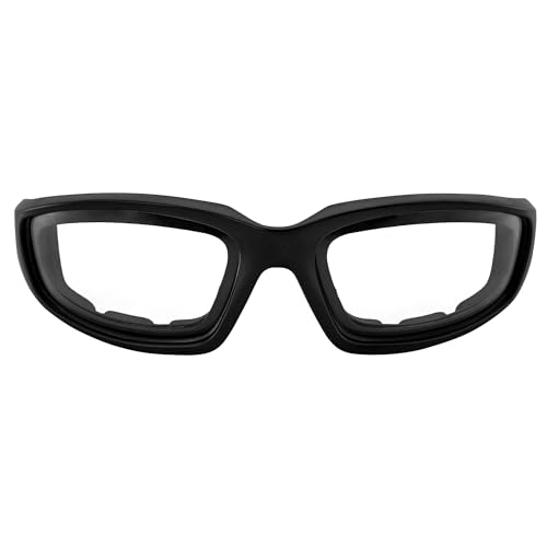MF MotoFrames Payback Padded Motorcycle Sunglasses Black Frames - color: Black Frame/Clear Lens