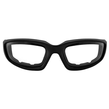 MF MotoFrames Payback Padded Motorcycle Sunglasses Black Frames - color: Black Frame/Clear Lens