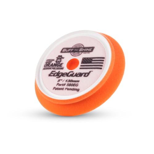 Buff and Shine - EdgeGuard Foam Buffing Pads - Orange - 5" Cutting & Polishing Pad - Pack of 2 - color: Orange Cutting & Polishing Pad, size: 5" (2 Pack)
