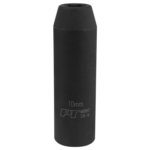 Performance Tool M860 1/2 Drive 6pt Impact Socket, 10mm - size: 10mm, style: Deep Wall Impact