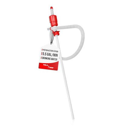 TERA PUMP Large Industrial Barrel Siphon 55-Gallon Drum Pump | BPA-Free, For Drinking Water, Gas, Diesel, 5 GPM - style: 5 GPM