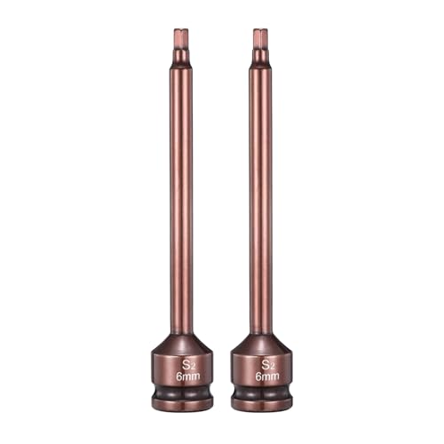 HARFINGTON 2pcs Impact Hex Bit Socket 1/2" Drive 6H (6mm) Hex Bits 6" Length S2 Steel Metric Impact Wrench Socket Adapter Tool for Automotive Repair Industrial Construction and Home DIY - size: H6 x 1/2" x 6"