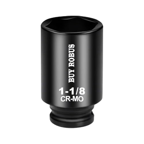 1-1/8 Socket 1/2" Drive Deep Impact Metric Socket, 6 Point CR-MO for Easy Removal of Axle Nut - size: 1-1/8 socket