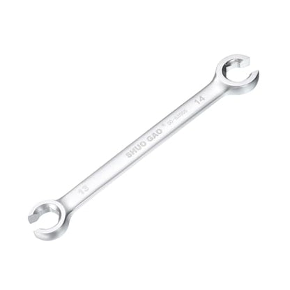 HARFINGTON Flare Nut Wrench 13mm x 14mm CR-V Nickel Plating Wrench for DIY Automotive Repairs and Household Maintenance - size: 13mm x 14mm