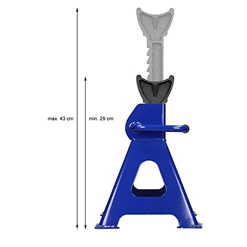 2Pcs Ratcheting Axle Stand, 3 Ton Adjustable Heavy Duty Axle Jack Stands Car Caravan Van Vehicle Stand Lifting Tool