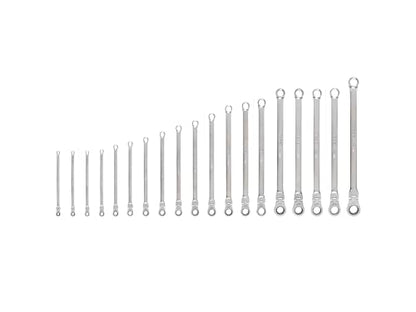 TEKTON Long Fixed/Flex Head Ratcheting Box End Wrench Set | WRB95004 - size: 19-Piece (1/4-1 in.), style: No Organization