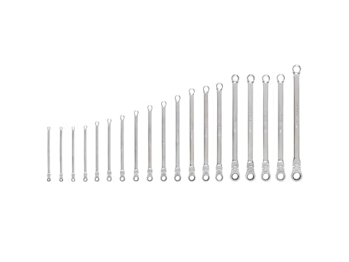 TEKTON Long Fixed/Flex Head Ratcheting Box End Wrench Set | WRB95004 - size: 19-Piece (1/4-1 in.), style: No Organization