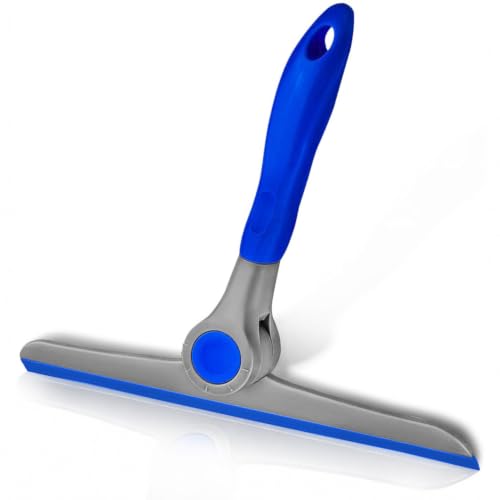 DSV Standard 10" Heavy Duty Blue, Grey Window Cleaning Squeegee, Handheld Squeegee for Glass Doors, Windows, Car Windshields & More - color: Blue