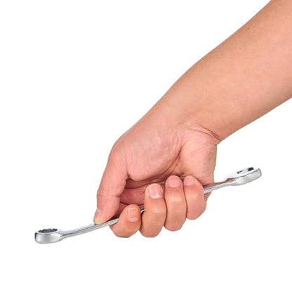 BLACK CANYON Metric 15mm Combination Wrench, 12-Point Box End & Hex Opening Design, Polished Steel - size: 15 mm