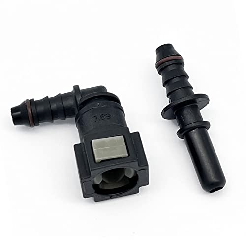 3/8(9.49mm) SAE to 3/8(10.5mm) Barb 90 Degree for 5/16(8mm) ID Nylon Fuel Line Hose Quick Release Connector - color: 90 Degree-Kit, size: 3/8 SAE to 3/8 Barb