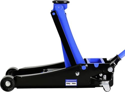 4 Ton Low Profile Floor Jack, Heavy Duty Floor Jack with Dual Pistons Quick Lift Pump, Steel Car Jack Adjustable Height 4"-21", Hydraulic Trolley Floor Jacks 4 Ton/8000 LB Capacity, Blue - color: Blue - 4 Ton(Dual Pump), Lift 4"-21"