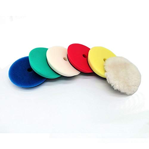 Jinchao-polishing Pads, Sponge Different Hardness Polishing Car Sponge Pad, 4/6/7 Inch Polish Pads, for Dual Action Polisher,Polishing (Color : 6PCS KIT1) - color: 6pcs Kit1